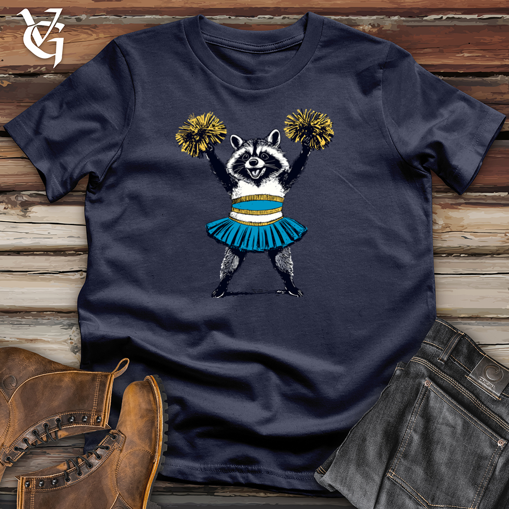 Viking Goods Raccoon Cheerleader Softstyle Tee Navy / L