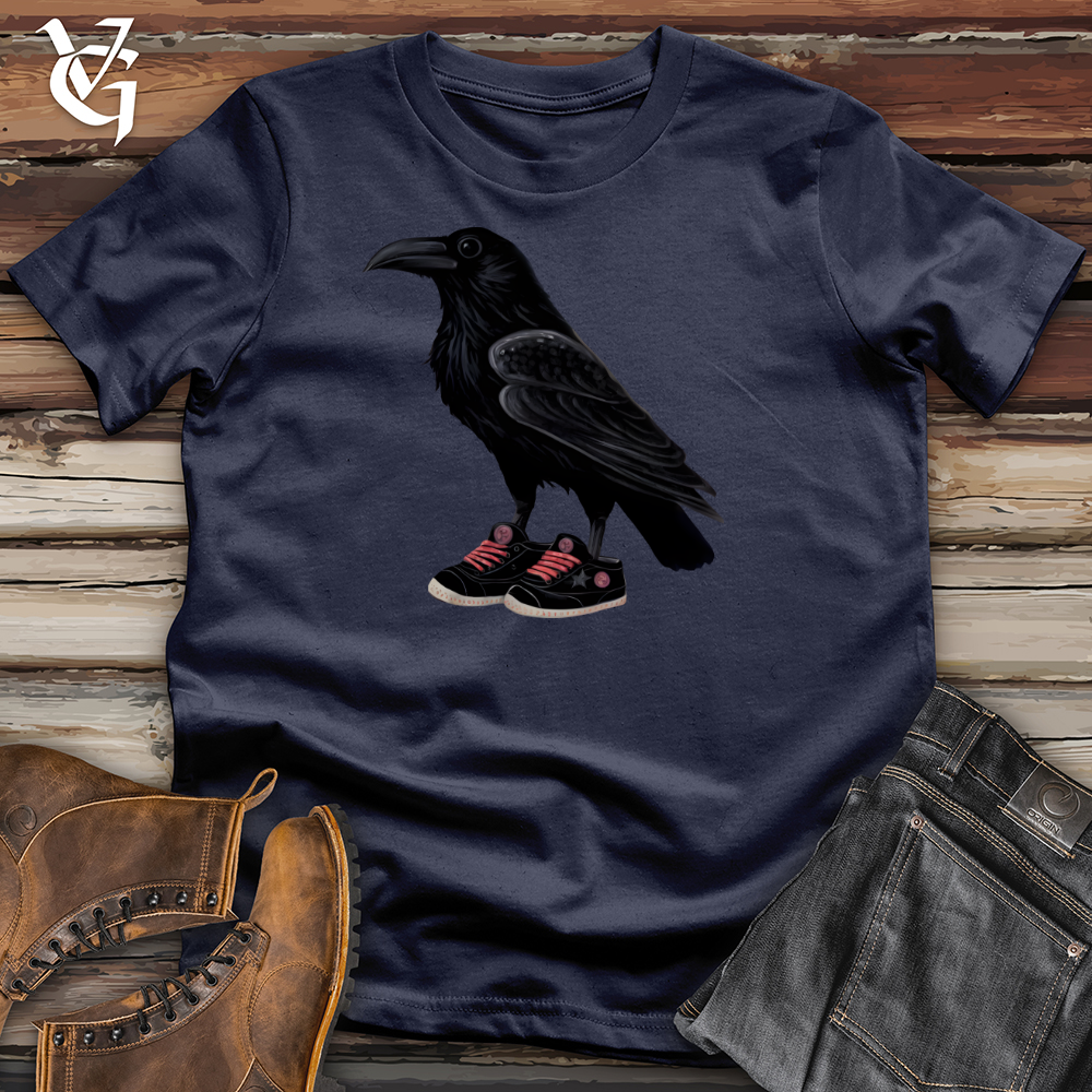 Viking Goods Raven Wearing Sneakers Tee Navy / L
