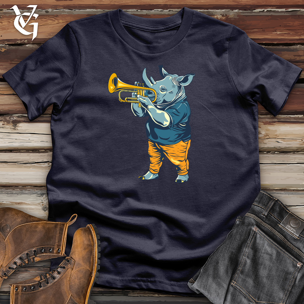 Viking Goods Rhino Playing Trumpet Cotton Tee Navy / L