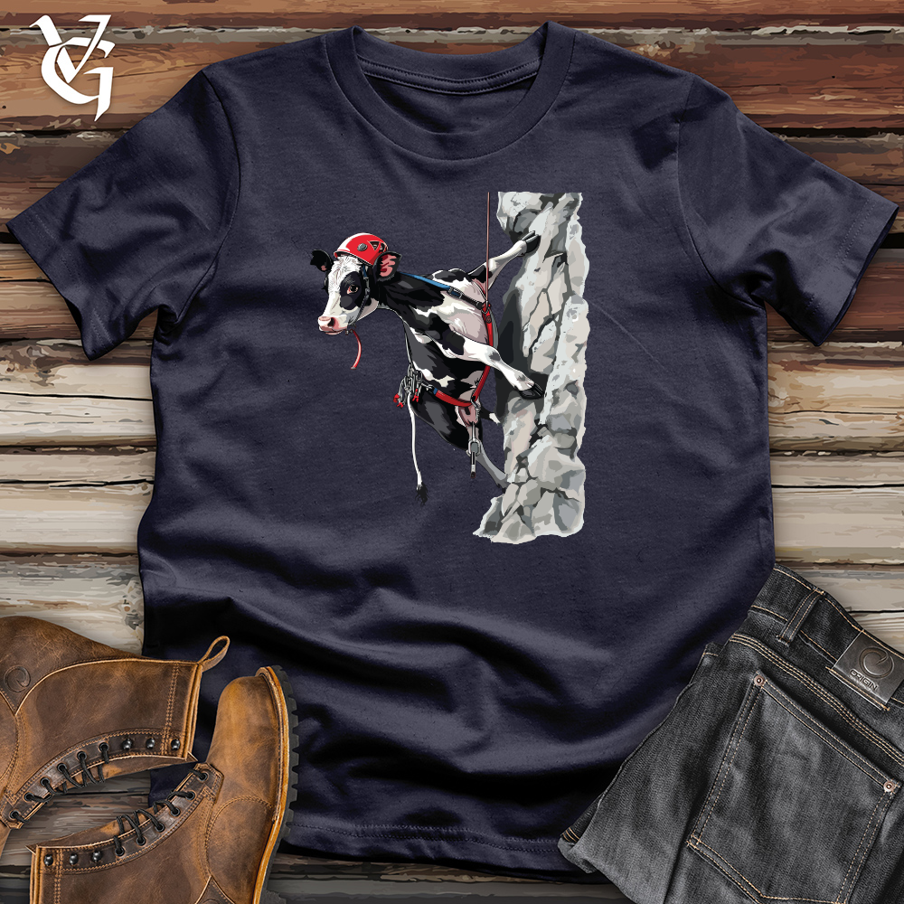 Viking Goods Rock Climbing Cow Cotton Tee Navy / L