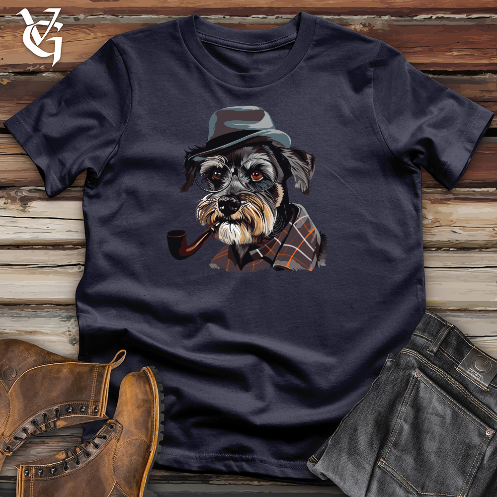 Viking Goods Schnauzer Sleuth Silhouette Cotton Tee Navy / L