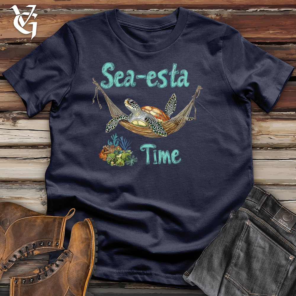 Viking Goods Sea-Esta Time Turtle Softstyle Tee Navy / L