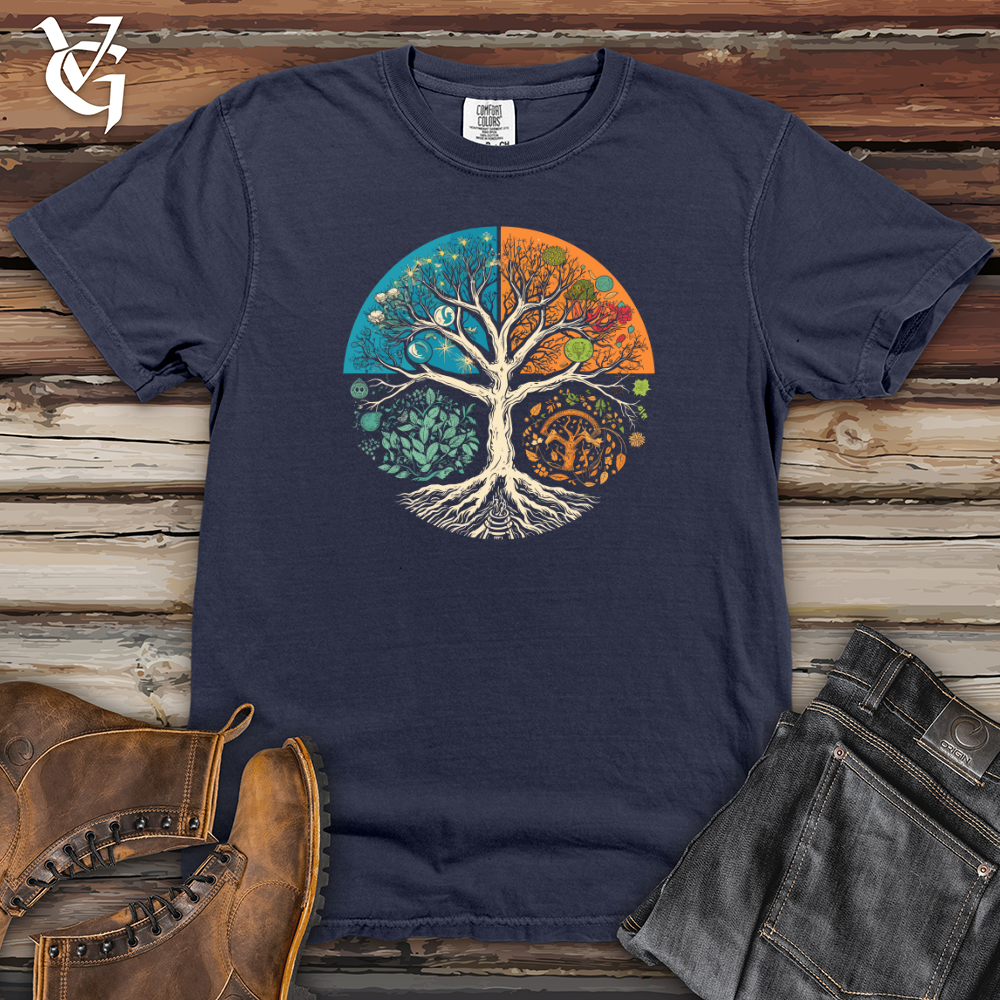 Viking Goods Seasons Tree Cycle Heavy Cotton Comfort Colors Tee Navy / L