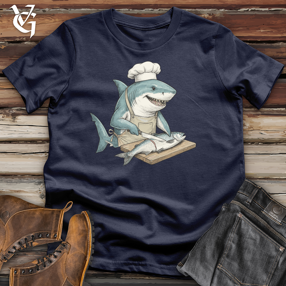 Viking Goods Shark Sushi Chef Tee Navy / L
