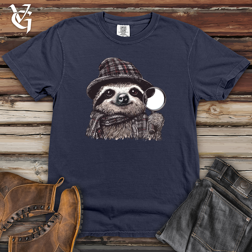 Viking Goods Sloth Detective Heavy Cotton Comfort Colors Tee Navy / L