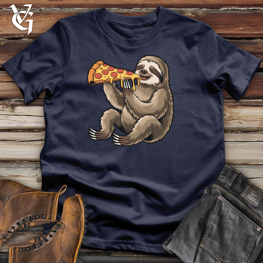Viking Goods Sloth Eating Pizza Softstyle Tee Navy / L