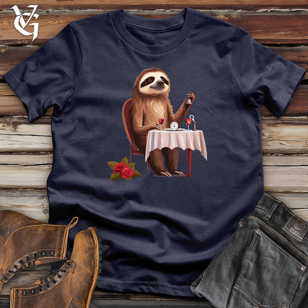 Viking Goods Sloth Fine Dining Softstyle Tee Navy / L