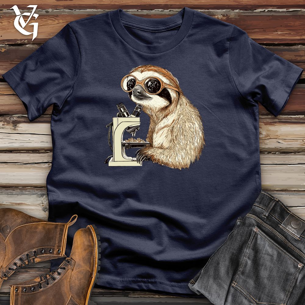 Viking Goods Sloth Microscope Softstyle Tee Navy / L