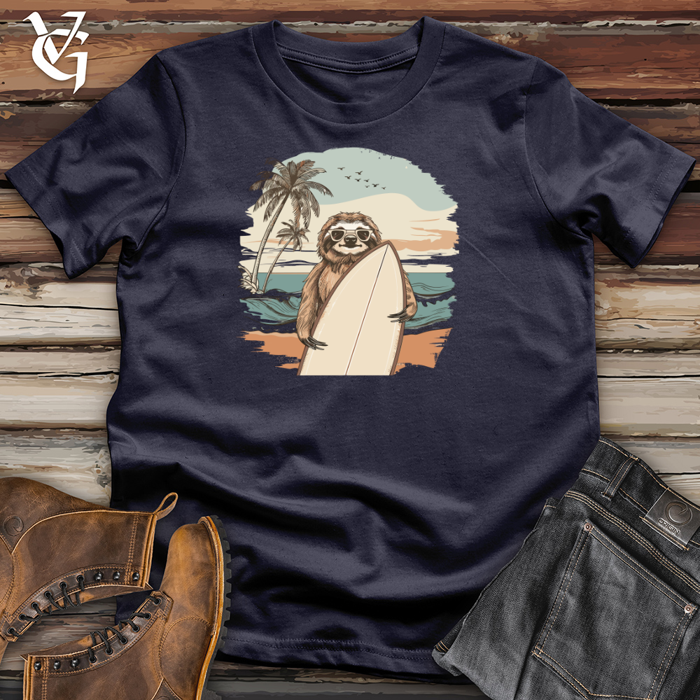 Viking Goods Sloth Surfer Serenity Cotton Tee Navy / L