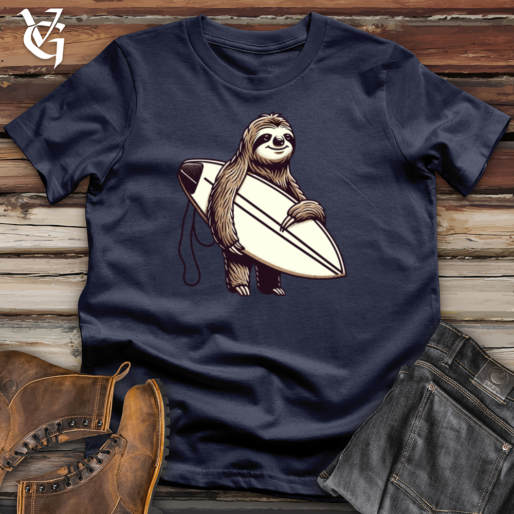Viking Goods Sloth Surfer Softstyle Tee Navy / L