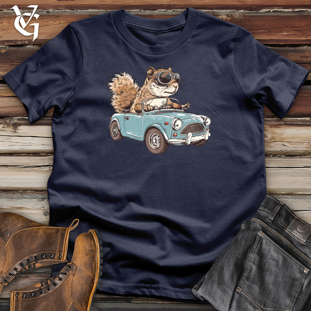Viking Goods Squirrel Driving Car Softstyle Tee Navy / L