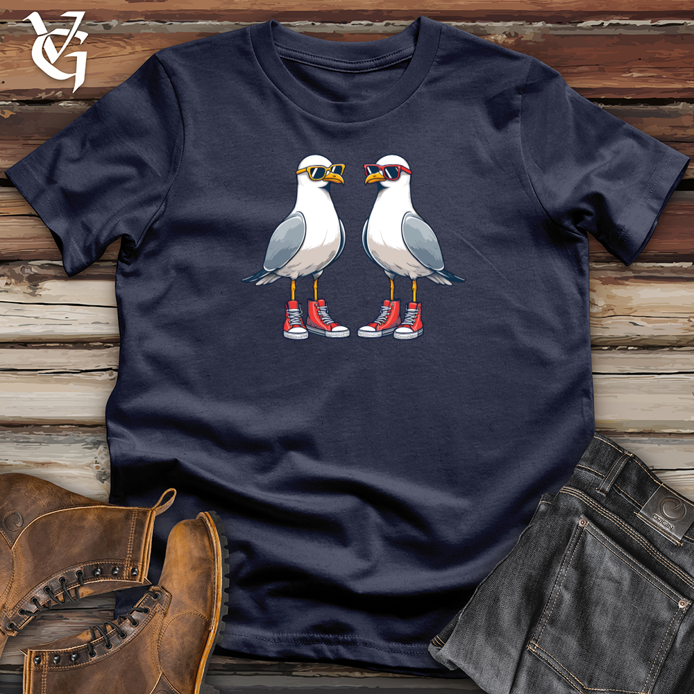 Viking Goods Two quirky Seagulls Softstyle Tee Navy / L