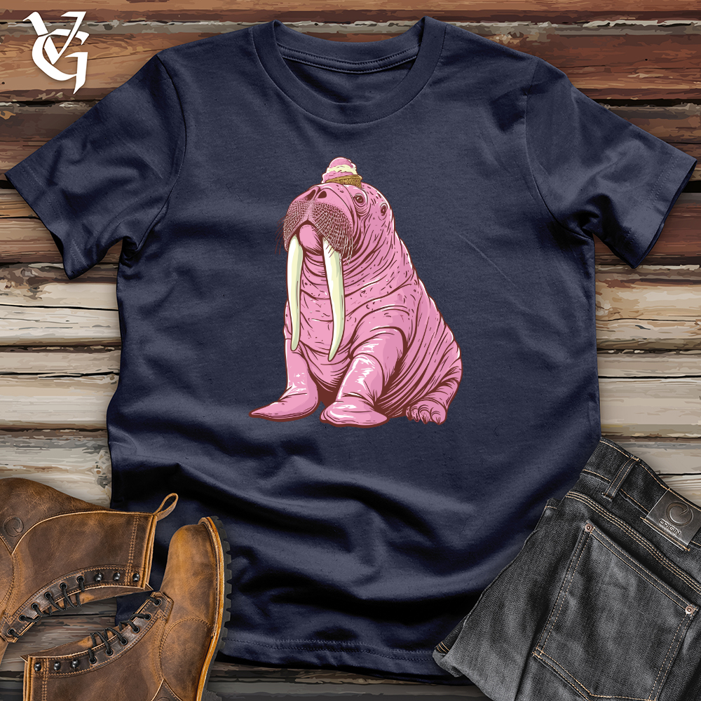 Viking Goods Walrus Ice Cream Delight Softstyle Tee Navy / L
