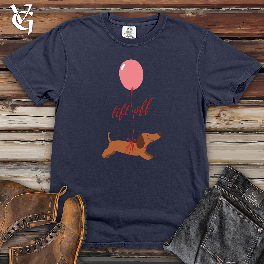 Viking Goods Weiner Dog Lift Off Heavy Cotton Comfort Colors Tee Navy / L