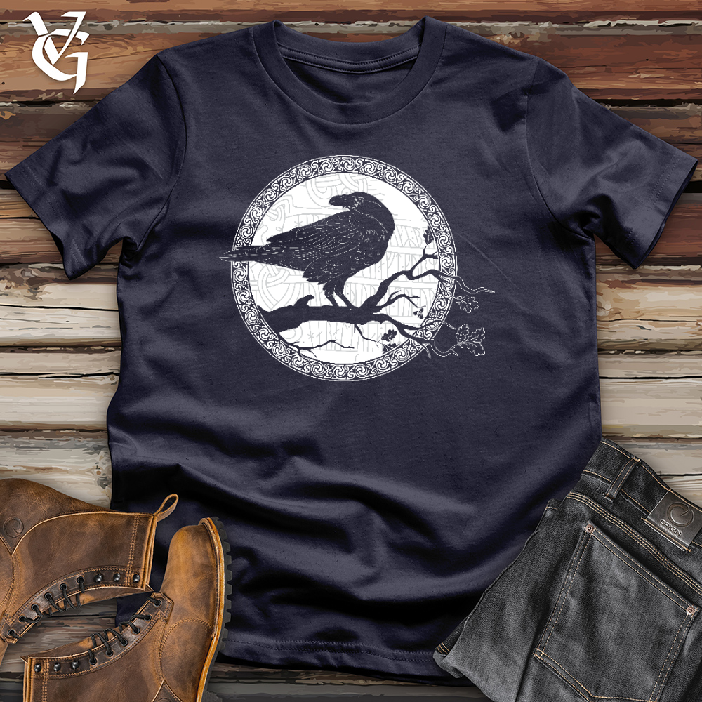 Viking Goods White Winter Raven Cotton Tee Navy / L