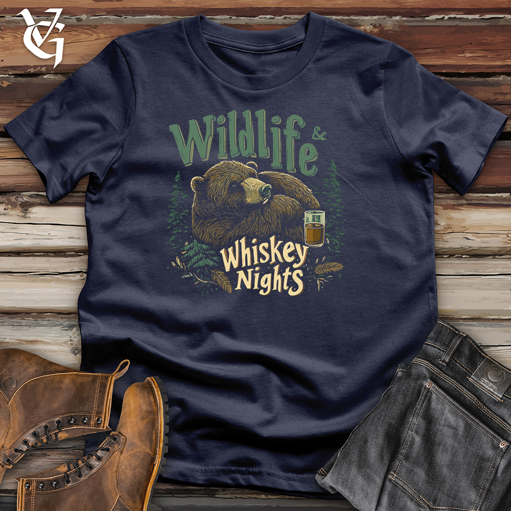 Viking Goods Wildlife &amp; Whiskey Nights Softstyle Tee Navy / L