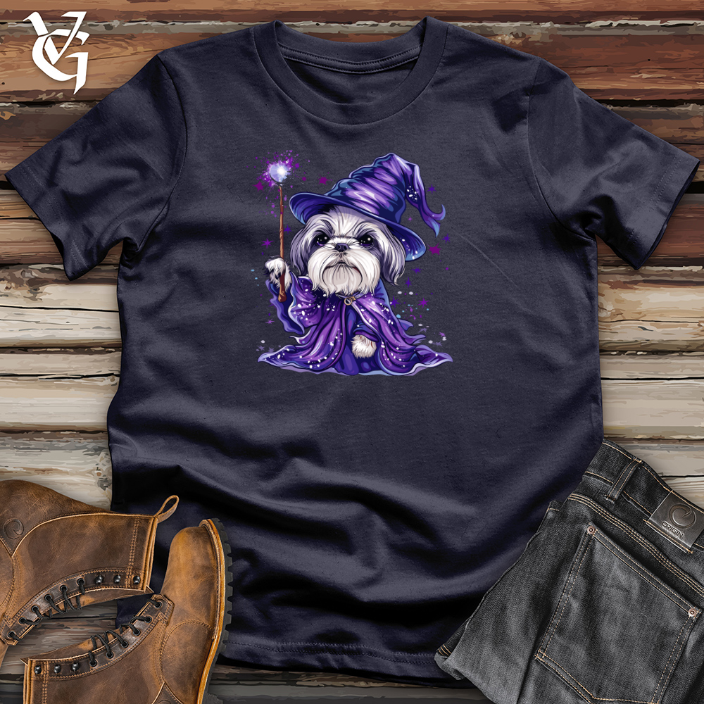 Viking Goods Wizard Shih Tzu Enchantment Cotton Tee Navy / L