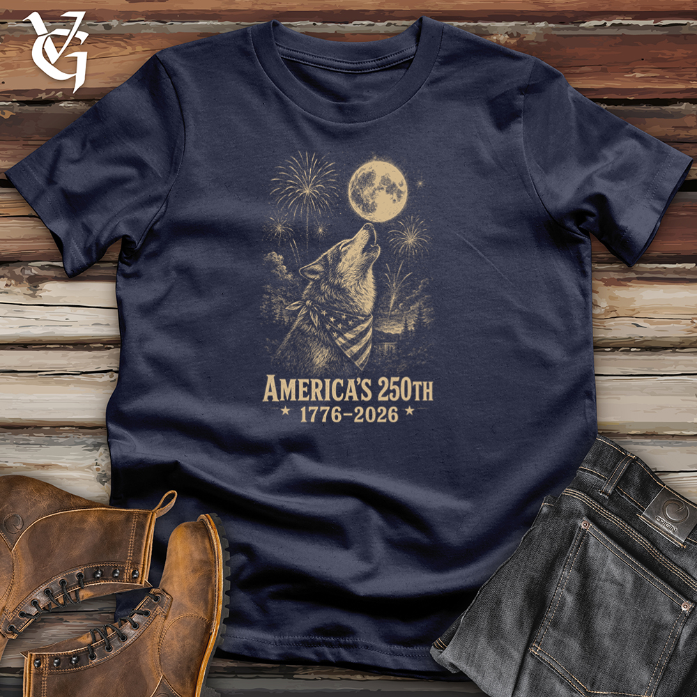 Viking Goods Wolf Howling Fireworks Softstyle Tee Navy / L