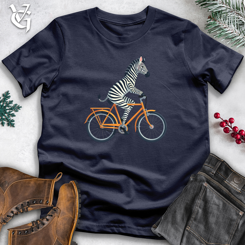 Viking Goods Zebra Riding Bicycle Softstyle Tee Navy / L