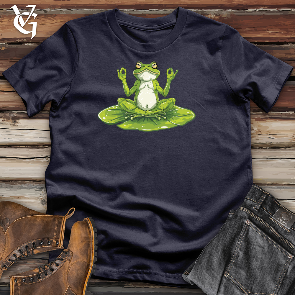 Viking Goods Zen Frog Yoga Cotton Tee Navy / L