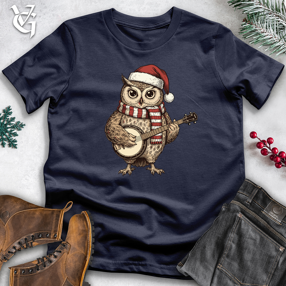 Viking Goods Christmas Musician Owl Softstyle Tee Navy / S