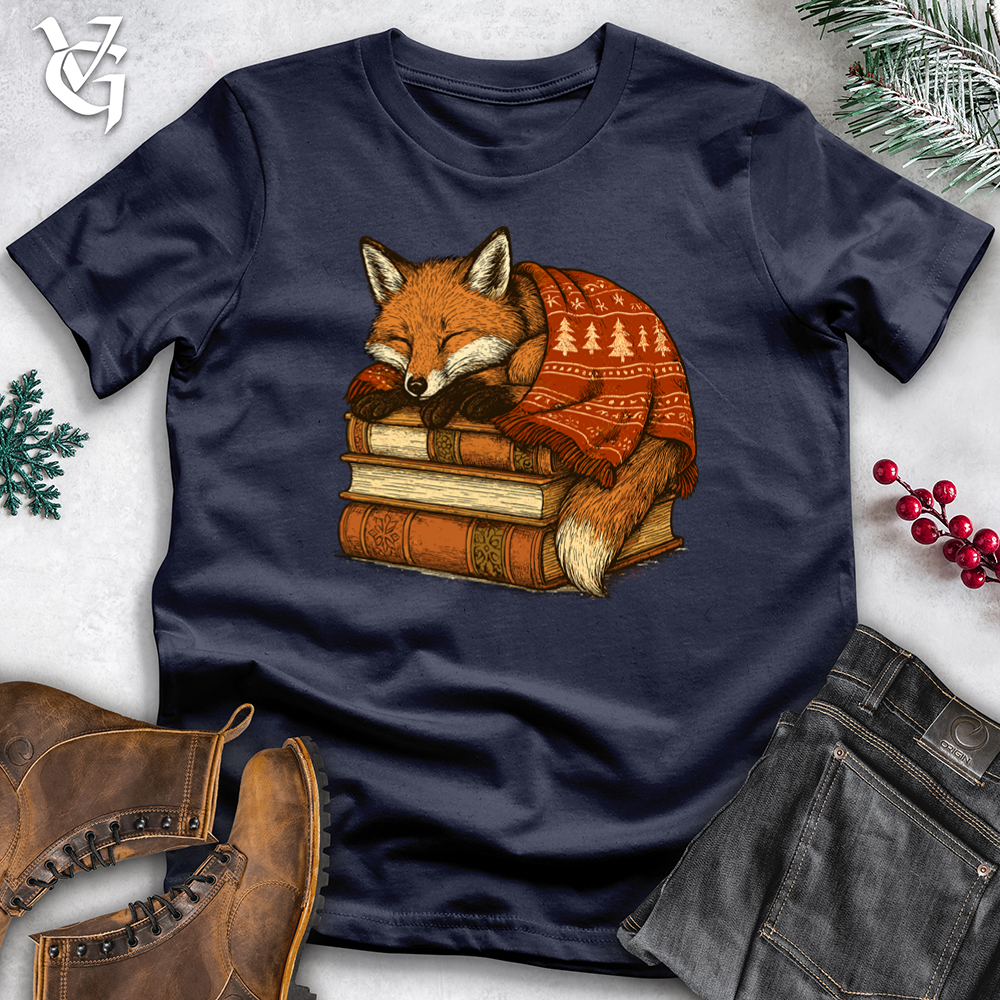 Viking Goods Christmas Sleep Fox Softstyle Tee Navy / S