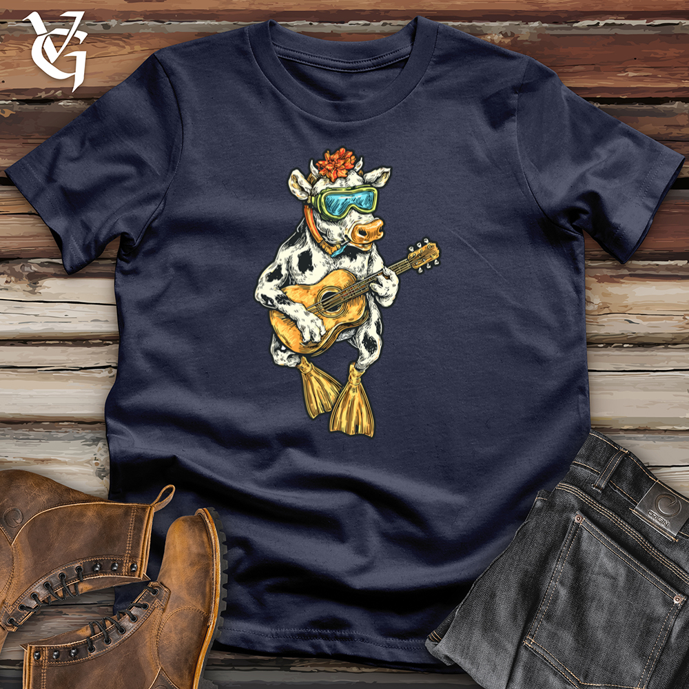 Viking Goods Cow Coral Serenade Softstyle Tee Navy / S