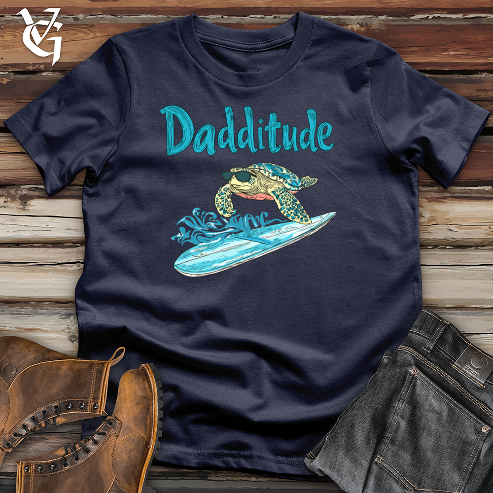 Viking Goods Dadditude Turtle Softstyle Tee Navy / S