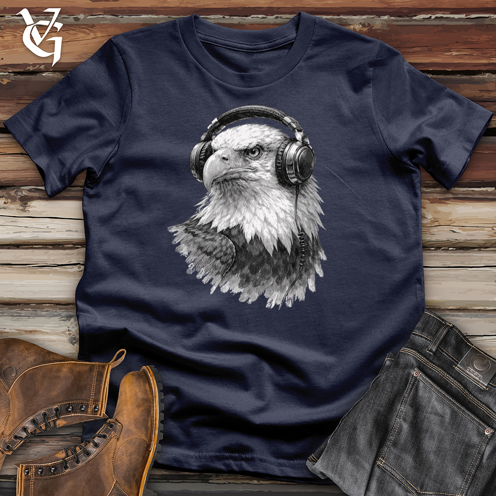 Viking Goods Eagle With Headphone Softstyle Tee Navy / S