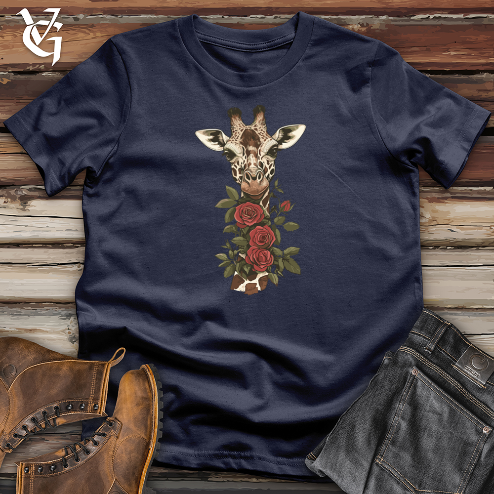Viking Goods Giraffe Roses Softstyle Tee Navy / S
