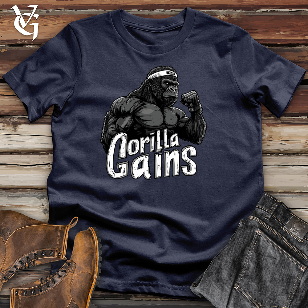 Viking Goods Gorilla Gains Softstyle Tee Navy / S