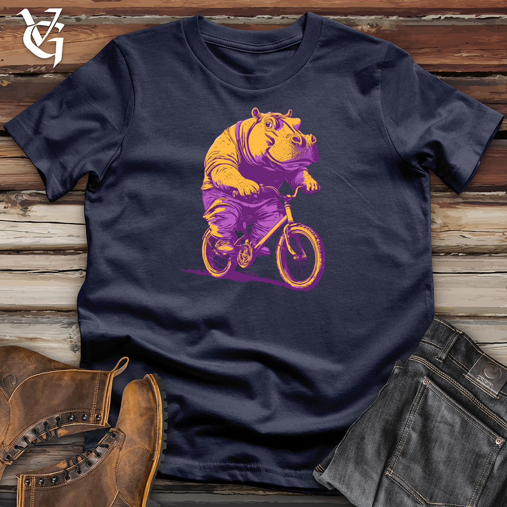 Viking Goods Hippo Bike Ride Softstyle Tee Navy / S