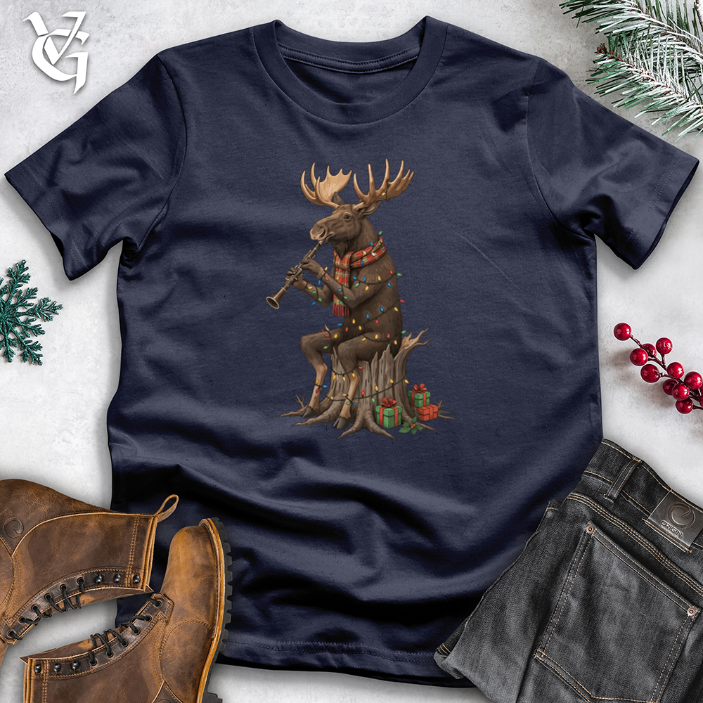 Viking Goods Holiday Moose Playing Clarinet Softstyle Tee Navy / S