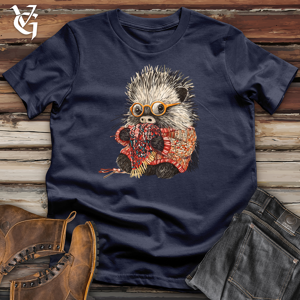 Viking Goods Knitting Hedgehog Softstyle Tee Navy / S