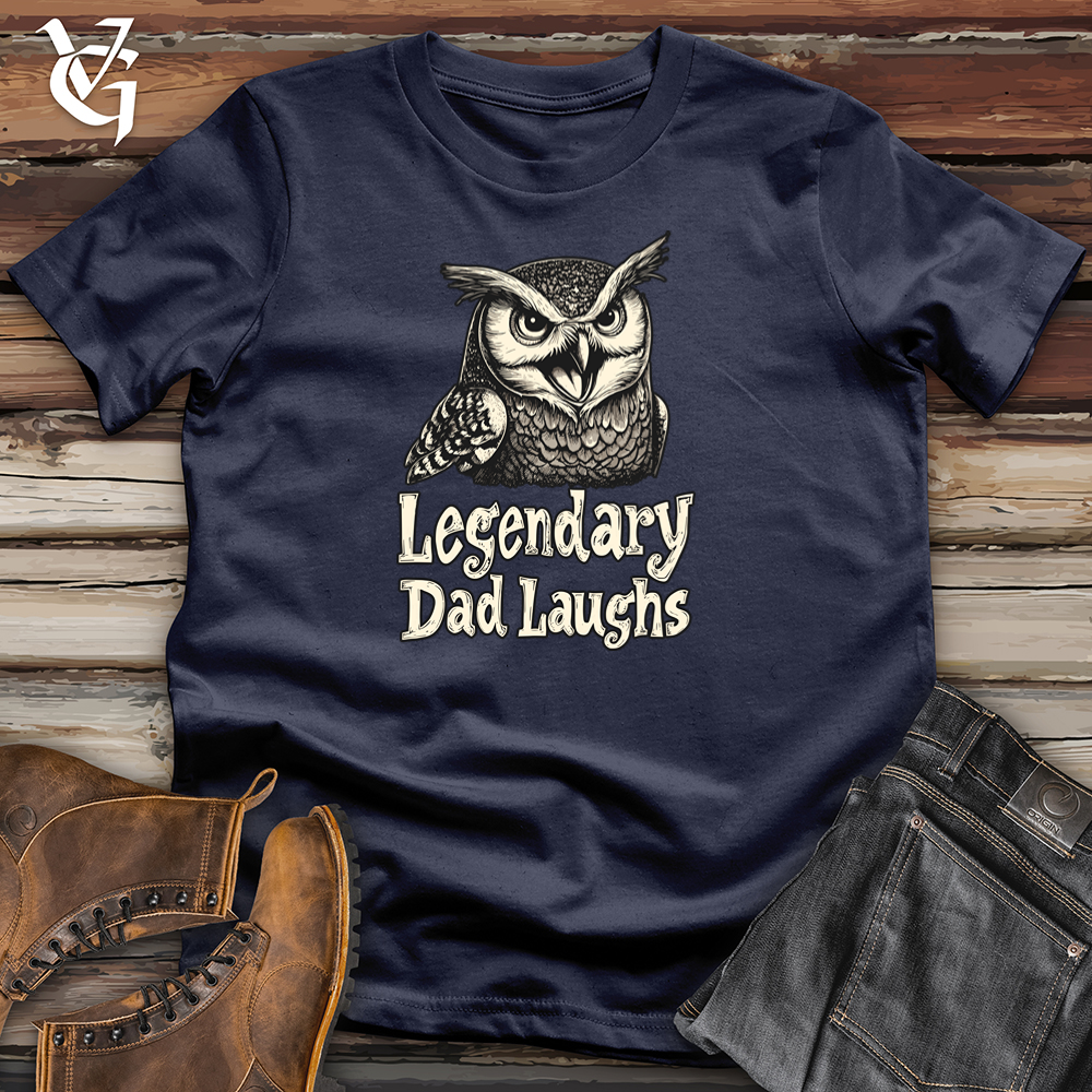 Viking Goods Legendary Dad Laughs Owl Softstyle Tee Navy / S