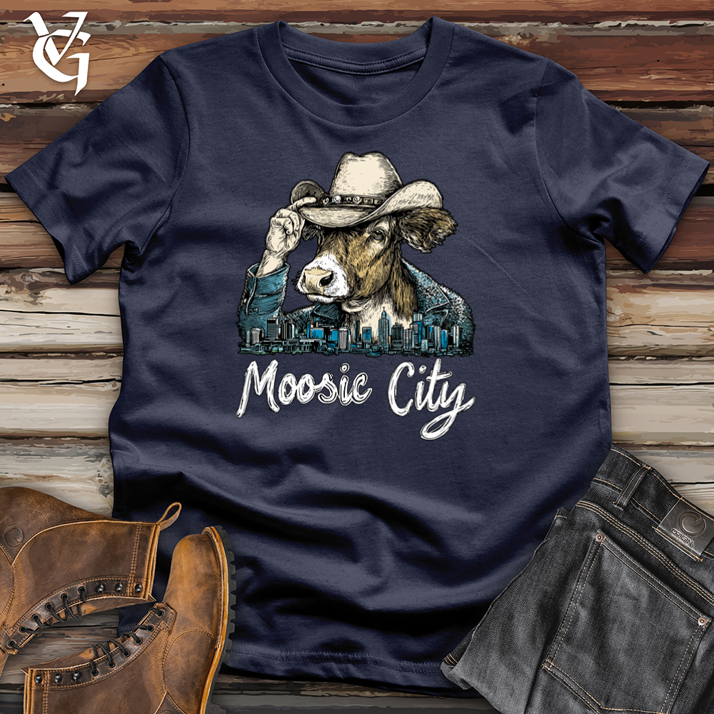 Viking Goods Moosic City Cow Softstyle Tee Navy / S