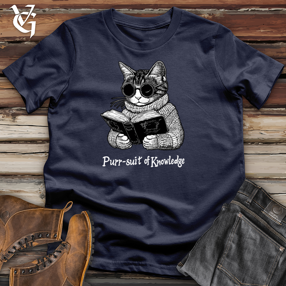 Viking Goods Purr-suit Of Knowledge Softstyle Tee Navy / S