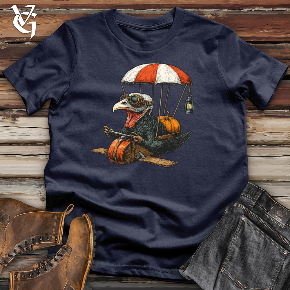 Viking Goods Turkey Pumpkin Delivery Softstyle Tee Navy / S
