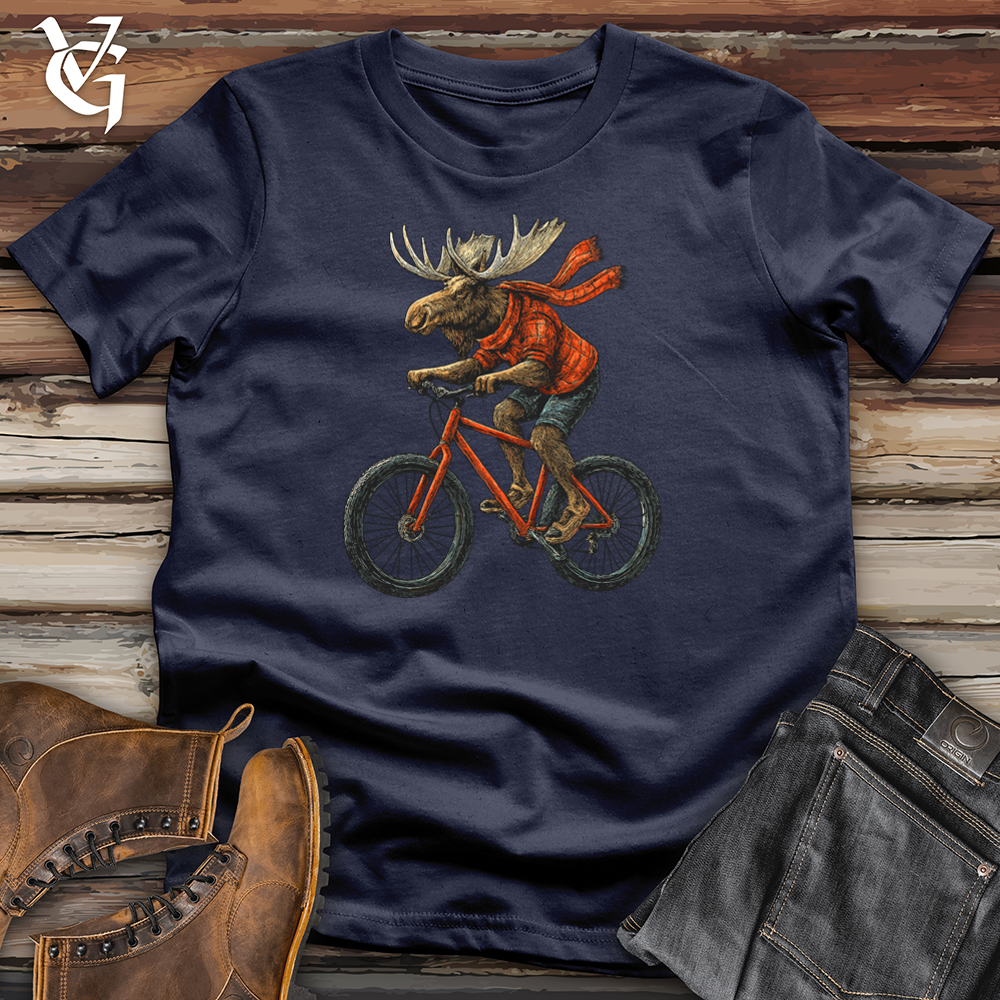 Viking Goods Winter Biking Moose Softstyle Tee Navy / S