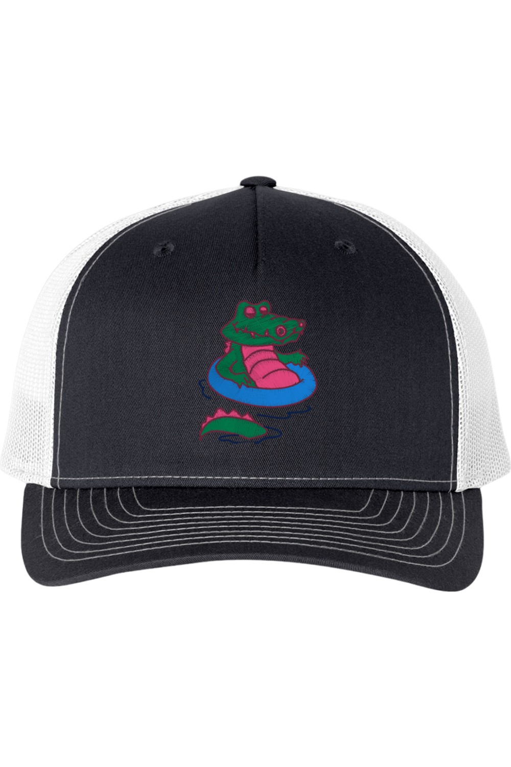 Viking Goods Gator Chillin Embroidered Trucker Cap Navy/ White