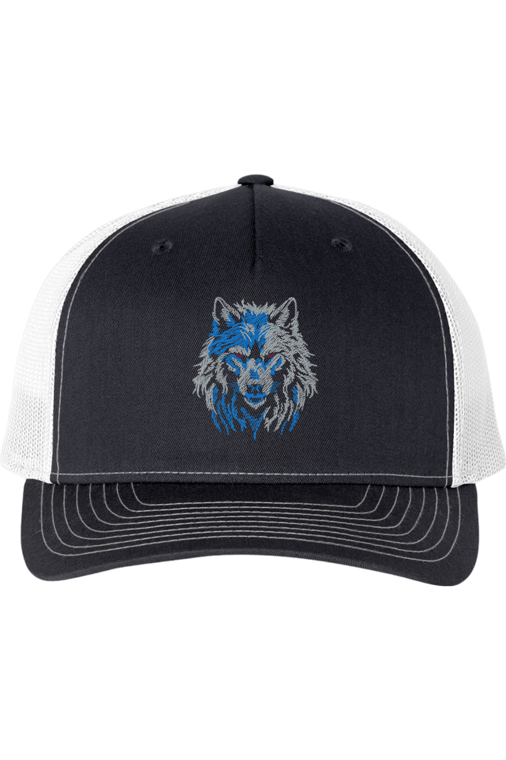 Viking Goods Northern Wolf Embroidered Trucker Cap Navy/ White