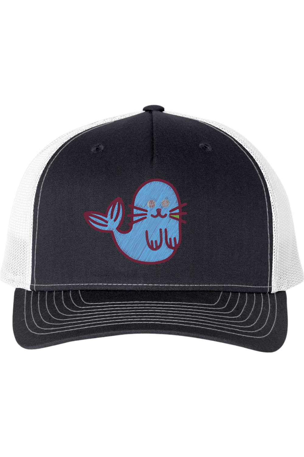 Viking Goods Silly Lion Embroidered Trucker Cap Navy/ White