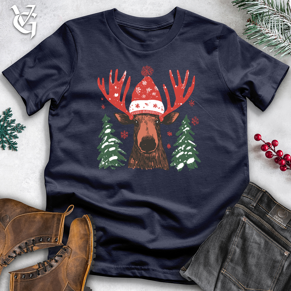 Viking Goods Merry &amp; Bright Moose Softstyle Tee Navy / XS