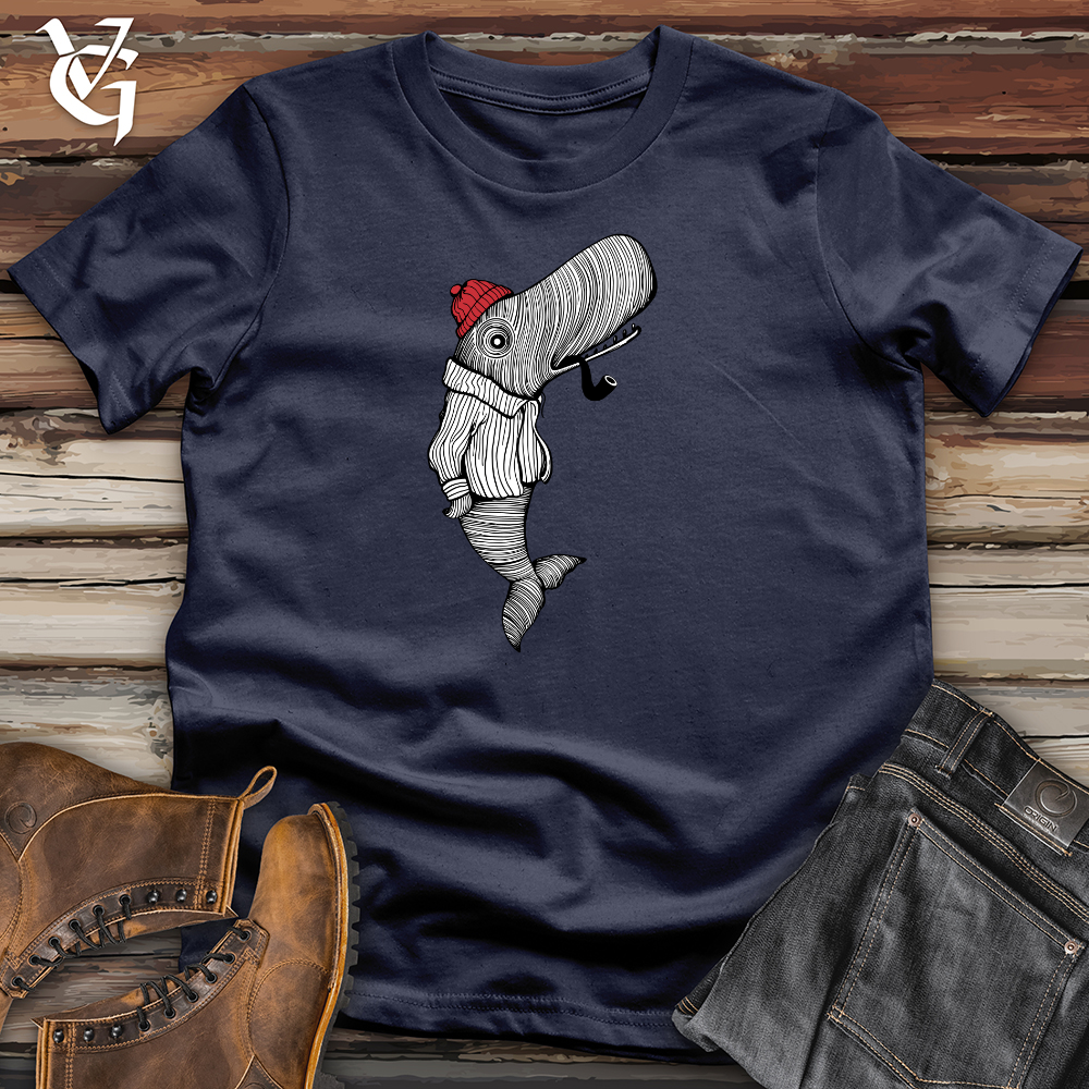 Viking Goods Whale With Pipe Softstyle Tee Navy / XS