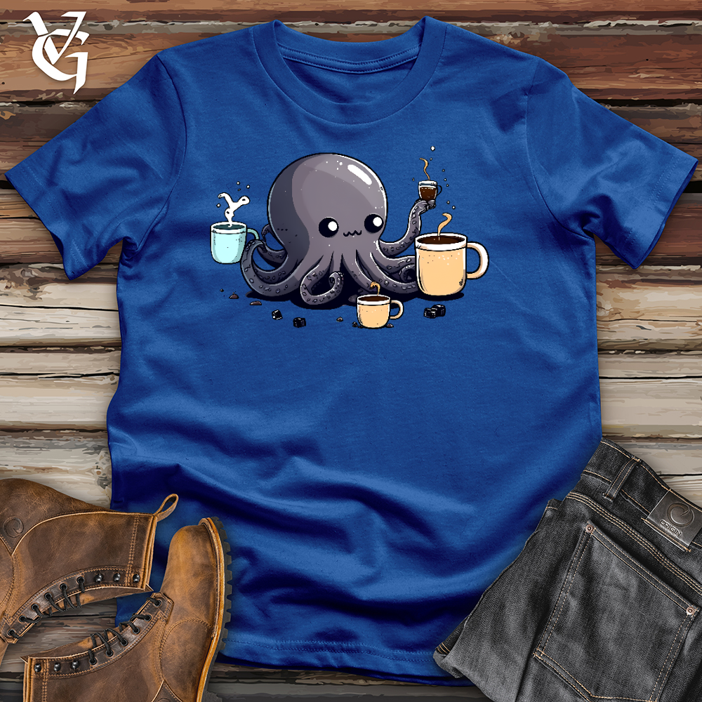 Viking Goods Octopus Coffee Addict Cotton Tee
