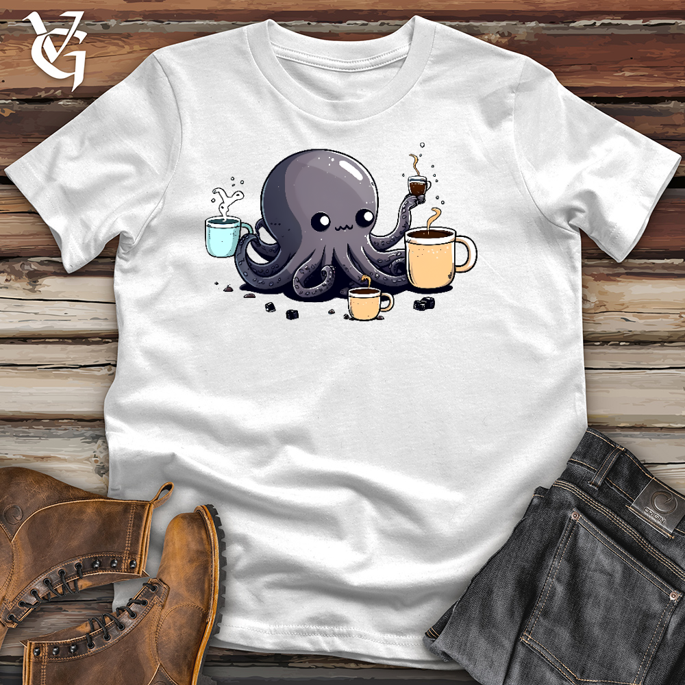 Viking Goods Octopus Coffee Addict Cotton Tee
