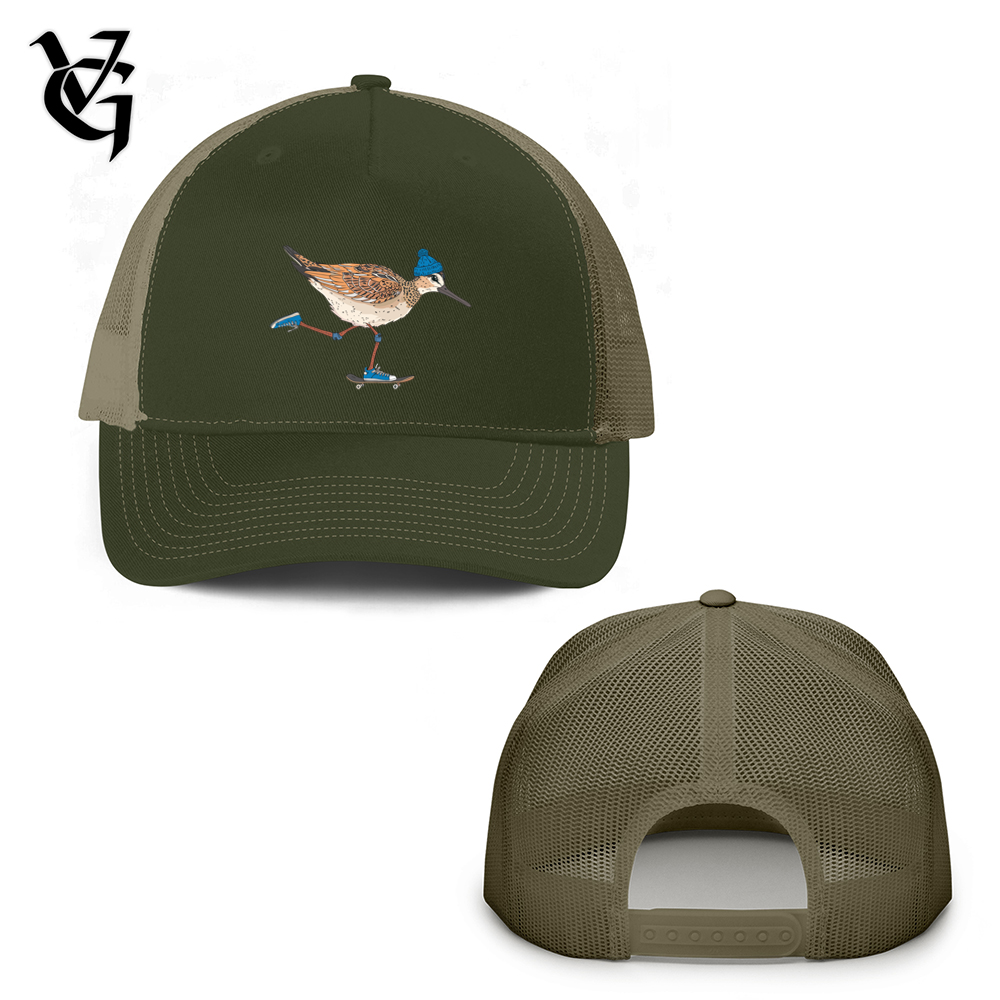 Viking Goods Bird Skate Trucker Hat Olive Drab Green/ Tan
