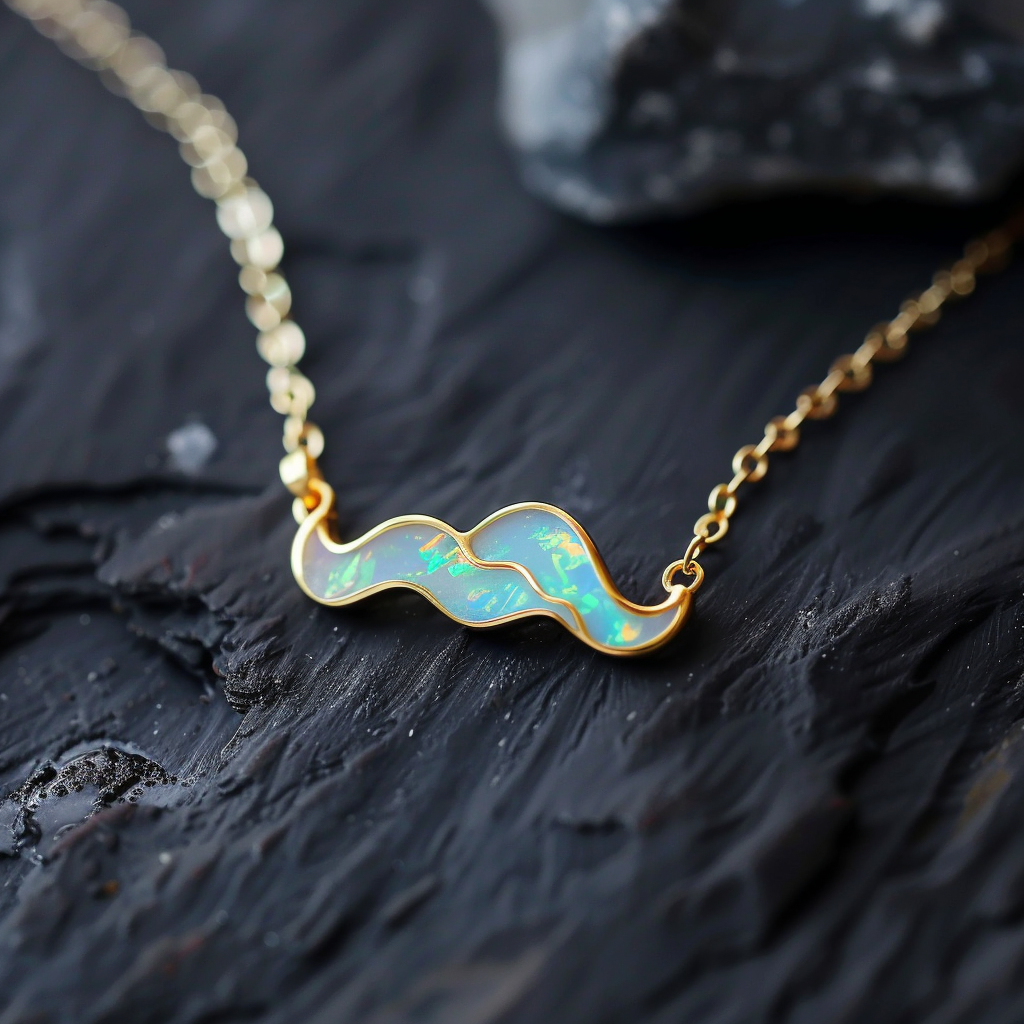 Viking Goods Opal Wave Gold Necklace