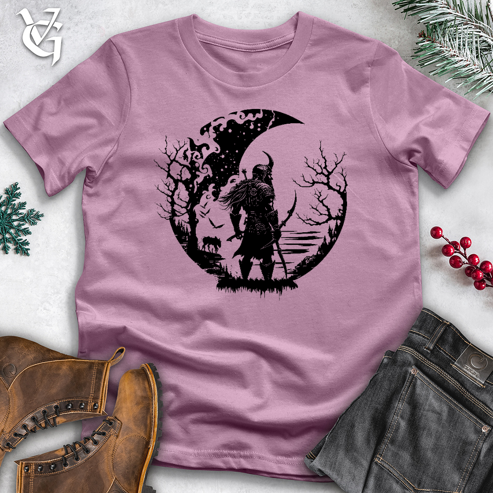 Viking Goods Celtic Moon Viking Warrior Cotton Tee Orchid / L