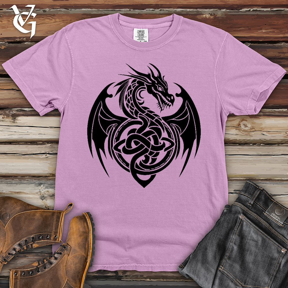 Viking Goods Celtic Rust Dragon Heavy Cotton Comfort Colors Tee Orchid / L